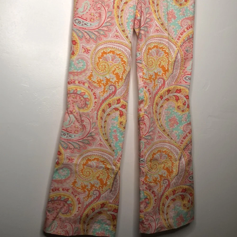 J. MCLaughlin casual paisley mid rise flare leg pants. Size 4 - Picture 3 of 14